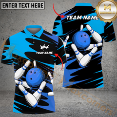 Maxcorners Ball And Pins Twin Side Bowling Jersey Multicolor Options Personalized Name, Team Name 3D Shirt