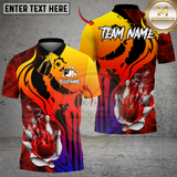Maxcorners Bowling Fire Flame Punisher Skull Personalized Name 3D Unisex Shirt