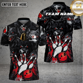Maxcorners Wolf Bowling Attack Dark Fury Multioptions Personalized Name, Team Name Unisex 3D Shirt (4 Colors)