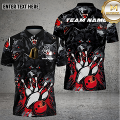 Maxcorners Wolf Bowling Attack Dark Fury Multioptions Personalized Name, Team Name Unisex 3D Shirt (4 Colors)