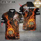 Maxcorners Darts Ninja Blue Flame Multicolor Customized Name, Team Name 3D Shirts