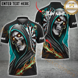 Maxcorners Darts Skull Paint Color Multicolor Options Personalized Name, Team Name 3D Shirt