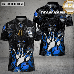 Maxcorners Wolf Bowling Attack Dark Fury Multioptions Personalized Name, Team Name Unisex 3D Shirt (4 Colors)