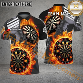 Maxcorners Wall Of Flame War Darts Jersey Mutilcolor Option Customized Name, Team Name 3D Polo Shirt