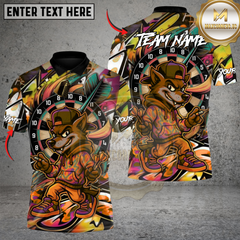 Maxcorners Street Wolf Darts Multicolor Customized Name, Team Name 3D Shirts