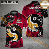 Maxcorners Ball 8& Ball 9 Yin Yang Eye Of The Wolf Billiard Jersey Multicolor Options Personalized Name, Team Name 3D Polo Shirt (4 Colors)