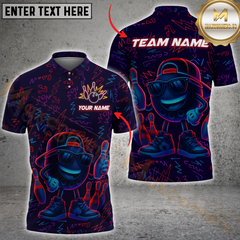 Maxcorners Bowling Neon Cool Bowler Multicolor Customized Name, Team Name 3D Shirts