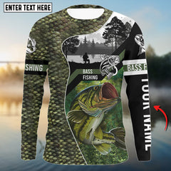 Maxcorners Bass Fishing Scale Customize Name 3D Shirt