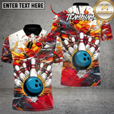 Maxcorners Bowling Blast Multicolor Customized Name, Team Name 3D Shirts