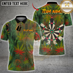 Maxcorners Darts Leaf Smoke Design Personalized Name 3D Unisex Shirt