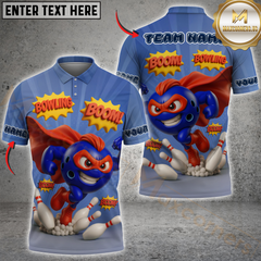 Maxcorners Super Bowling Boom Multicolor Customized Name, Team Name 3D Shirt