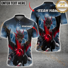 Maxcorners Storm Dragon Bowling Jersey Multicolor Customized Name, Team Name 3D Shirts