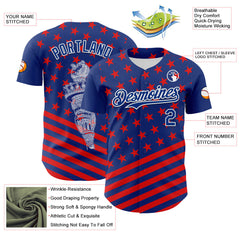 Maxcorners Custom White US Navy Blue-Red 3D Patriotic American Flag Premium Baseball Jersey LM0210