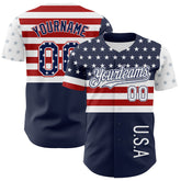 Maxcorners Custom Graffiti Pattern Vintage USA Flag Black Crimson-Cream 3D Scratch Premium Baseball Jersey LM0210