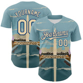 Maxcorners Custom Blue Cream-Royal 3D Pattern Design Washington Cityscape Skyline Premium Baseball Jersey LM0210
