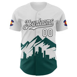 Maxcorners Custom White Midnight Green-Black 3D Urban City Edition Sports Premium Baseball Jersey LM0210