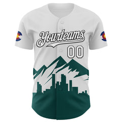Maxcorners Custom White Midnight Green-Black 3D Urban City Edition Sports Premium Baseball Jersey LM0210