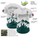 Maxcorners Custom White Midnight Green-Black 3D Urban City Edition Sports Premium Baseball Jersey LM0210