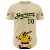 Maxcorners Custom Cream US Navy Blue Yellow-Red 3D Urban City Edition Sports Premium Baseball Jersey LM0210