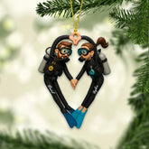 Maxcorners Diving Couple Home Decor, Christmas Ornament, Personalized Ornament4 2D Flat LM2111