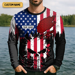 Maxcorners Fishing Saved Me From Becoming A Pornstar Patriotic Fishing UPF Shirts, Funny Fishing Shirt, Fishing Shirts For Men