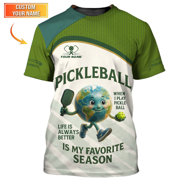 Maxcorners Personalized Pickleball Is My Favorite Season Shirt, Funny Pickleball Shirts For Men's, Gift For Pickleball Lover LM0509