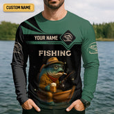 Maxcorners Bass Beer Fishing Shirt Long Sleeve, Hooded Sun Shirt, Camo Long Sleeve Shirt, Mens Fishing Shirt