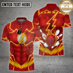 Maxcorners Bowling Lightning Speed Hero Energy Glow Multi Options Personalized Name, Team Name 3D Shirt