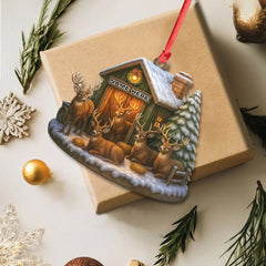Maxcorners Personalized Acrylic Deer Family Christmas Ornament - Rustic Holiday Cabin Decor for Hunters & Wildlife Lovers LM0110