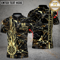 Maxcorners Darts Flame Golden Multicolor Options Personalized Name, Team Name 3D Shirt