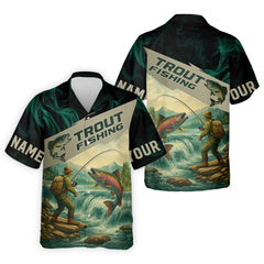 Maxcorners Rainbow Trout Fishing SPF Shirt For Men, Gift For Fisherman, Fishing Shirts For Men