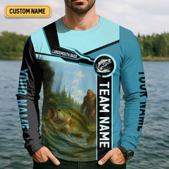 Maxcorners Bigfoot Fishing, Largemouth Bass Fishing, Team Fishing Shirt, SPF Shirt, Presents For Fishermen