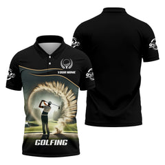 Maxcorners Custom Elite Golfer Golf Polo Shirt, Gift For Golfers, Mens Golf Gift