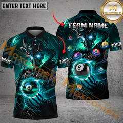 Maxcorners Ball 8 Fantasy Skull Billiard Jersey Multicolor Options Personalized Name, Team Name 3D Shirt