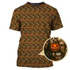 Maxcorners Halloween Pattern Golf Shirt, Funny Halloween Golf Shirt, Golf Gift For Golfer