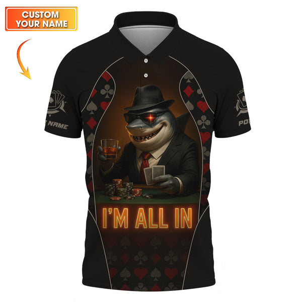Poker Shark I'm All In Poker T-Shirts, Poker Shirt For Men, Gifts For Poker Lovers