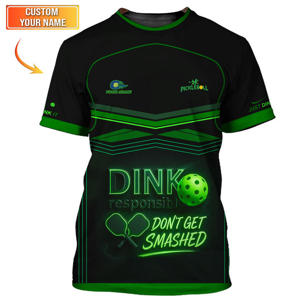 Maxcorners Funny Pickleball Shirt, Custom Name Pickleball Jersey, Dink Responsibly Pickleball Shirts LM0509