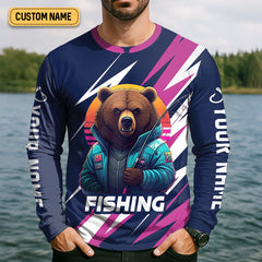 Maxcorners Gone Fishing, The Best Days Are Spent Fishing, Funny Bear Fishing Shirt, SPF Shirt, Fisherman Outfit, Mens Casual Shirts