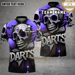 Maxcorners Death Skull Dartboard Art Multioptions Personalized Name, Team Name Unisex 3D Shirt (4 Colors)