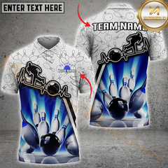 Maxcorners Bowling Strike Neon Style Multicolor Customized Name, Team Name 3D Shirts