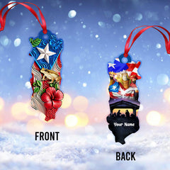 Maxcorners Custom Name Puerto Rico Ornament, Gift for Puerto Rico Lover 2D Flat LM2111