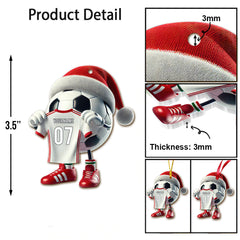 Maxcorners Custom Name Soccer Ornament, Christmas Soccer Gift 2D Flat LM2211