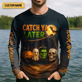 Maxcorners Catch Ya Later Fisherman Outfit, Long Sleeve Fishing Shirts, Mens Casual Shirts