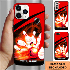 Maxcorners Bowling Fire Strike Motion Effect Personalized Name Phone Case