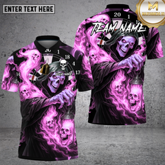 Maxcorners Grim Reaper Dartboard Flames Multioptions Personalized Name, Team Name Unisex 3D Shirt (4 Colors)