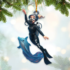 Maxcorners Diving Home Decor, Christmas Ornament, Personalized Ornament 3 2D Flat LM2111