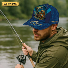 Maxcorners Dead Men And The Sea Swordfish Skeleton Fishing Cap, Personalized Hats For Men, Fishing Hats For Men