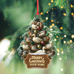 Maxcorners Funny Duck Christmas Tree Acrylic Ornament – Personalized Hunting Gift, Mallard Duck Lover Decoration, Rustic Country Holiday Decor