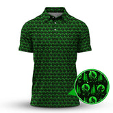 Maxcorners Bigfoot Golf Pattern Shirt, Funny Sasquatch Golf Polos, Golf Gift for Men, Crazy Golf Shirts For Golfers