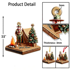 Maxcorners Custom Name Camping Ornament, Camping Christmas Decoration 2D Flat LM2111